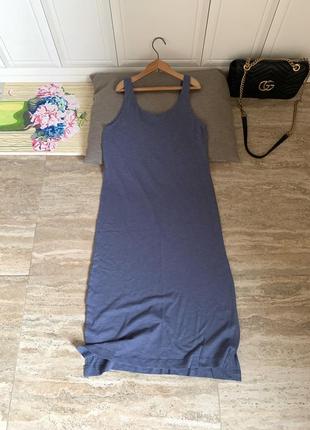 Платье базовое h&m натуральная ткань летнее сарафан миди7 фото