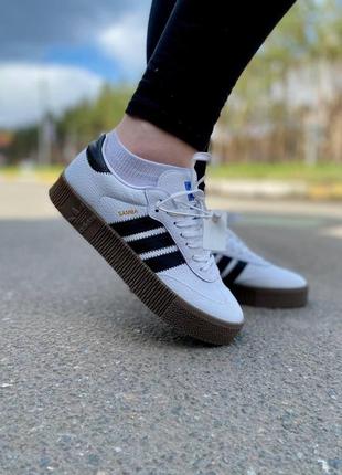 Кросівки жіночі kamanda adidas samba white brown / жіночі кросівки адідас самба