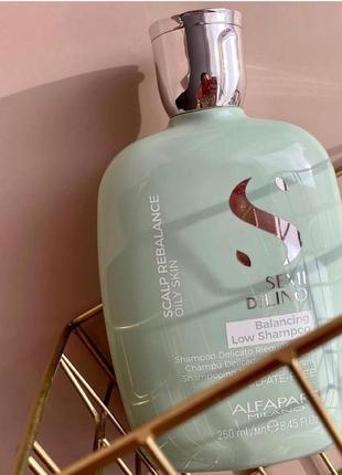 Шампунь для жирного волосся alfaparf semi di lino scalp balancing low shampoo