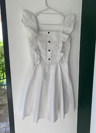 Сукня біла в чорну крапочку vovk