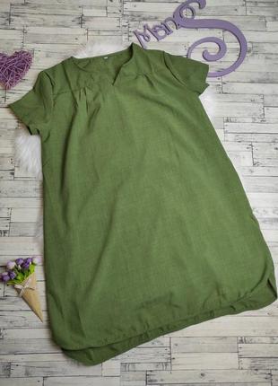 Женское летнее платье oversize зеленое хаки 46 размер