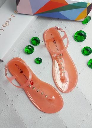 Katy perry оригинал розовые прозрачные ароматизированые силиконовые сандалии