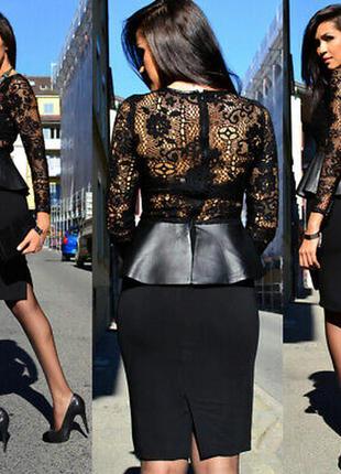 Стильна сукня zara studio з мереживом чорного кольору4 фото