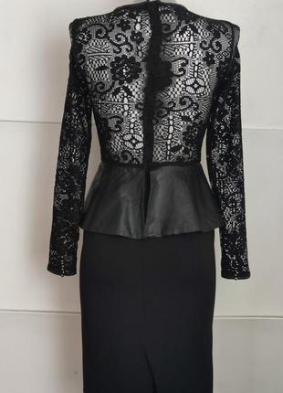 Стильна сукня zara studio з мереживом чорного кольору7 фото