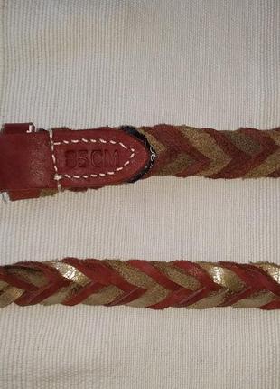 Ремень кожаный женский плетеный косичка обхват максим. до 95-97см