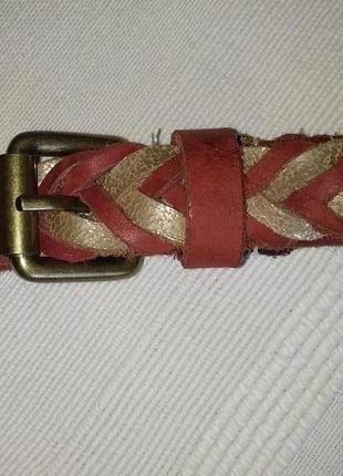 Ремень кожаный женский плетеный косичка обхват максим. до 95-97см