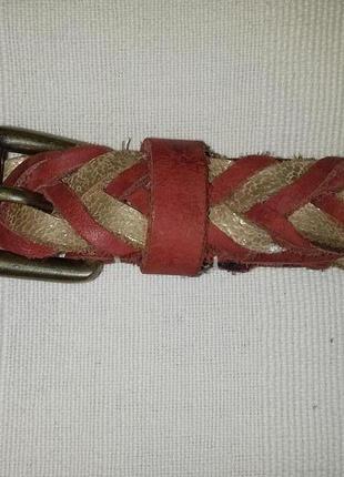 Ремень кожаный женский плетеный косичка обхват максим. до 95-97см