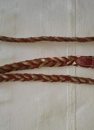 Ремень кожаный женский плетеный косичка обхват максим. до 95-97см