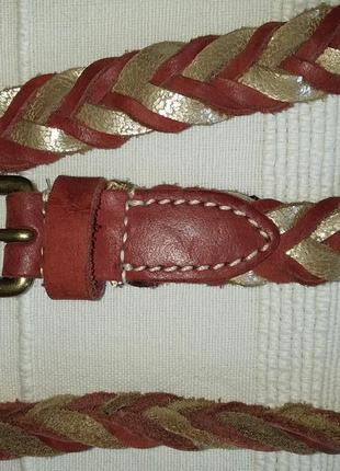 Ремень кожаный женский плетеный косичка обхват максим. до 95-97см