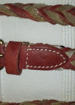 Ремень кожаный женский плетеный косичка обхват максим. до 95-97см
