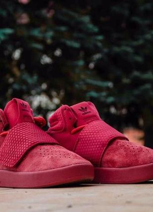 Кросівки жіночі adidas tubular invader full red (без хутра) / жіночі кросівки адідас тубулар5 фото