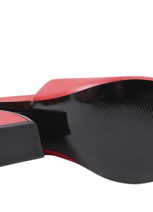 Шлепанцы женские, стильные, на большом каблуке, с открытой пятой, цвет красный, liici2 фото