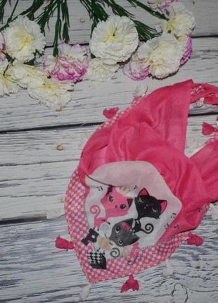 H&m очень модный яркий фирменный шарф платок эффектный девочке кошки