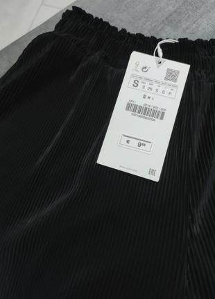 Нові плісировані шорти від zara, оригінал, чорні шортики, короткі шорти, (бірка!)7 фото