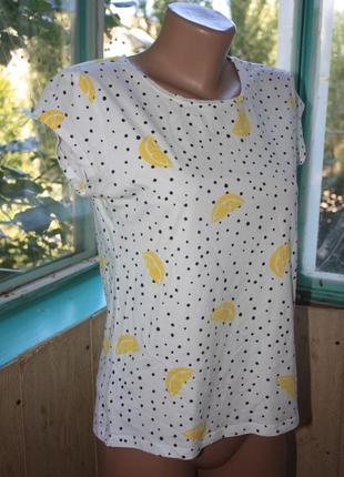 Хлопковая футболка с лимончиками3 фото