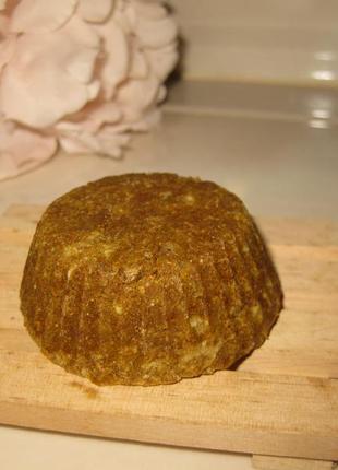 Натуральный твёрдый шампунь для повреждённых волос "сочный апельсин"