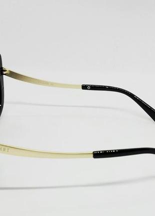 Bvlgari модные женские солнцезащитные очки кошечки черные с золотом3 фото