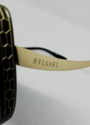 Bvlgari модные женские солнцезащитные очки кошечки черные с золотом10 фото