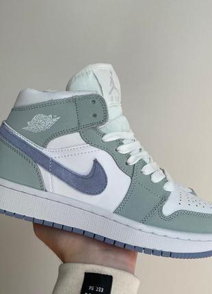 Кросівки nike air jordan 1 retro mid «wolf grey»