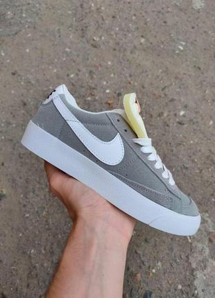 Nike blazzer mid grey мужские серые кроссовки / найк блазер