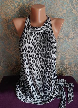 Краствая женская леопардовая блуза майка блузочка блузка топ р.44/46/481 фото