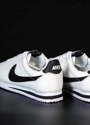 Nike cortez white black 2 жіночі кросівки/ найк кортез білі4 фото