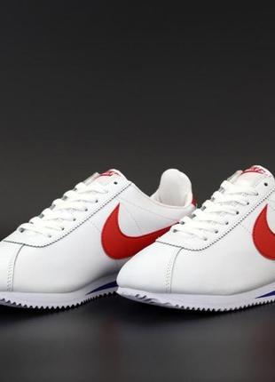 Nike cortez white red женские кроссовки найк кортез3 фото