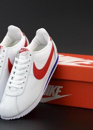 Nike cortez white red женские кроссовки найк кортез5 фото