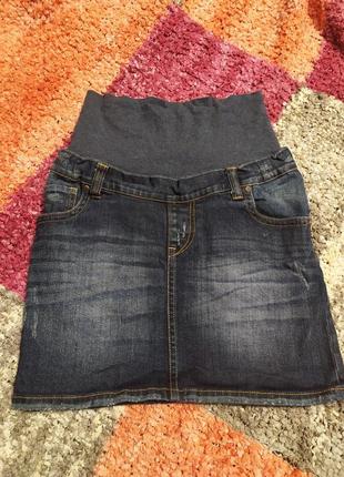 Юбка джинсовая для беременных спідниця для вагітних1 фото
