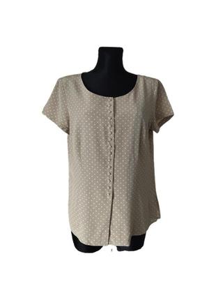 Шовкова вінтажна блуза блузка в горошок 100% шовк преміум-бренд madeleine р.48-502 фото