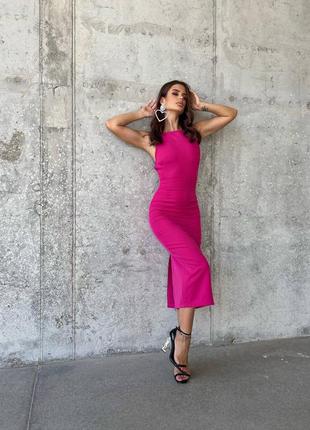 Платье тиар с разрезом и откритой спиной