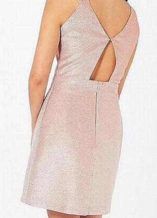 Сяюча сукня з отворами вирізами рожевий металлік а-силует 60-ті5 фото