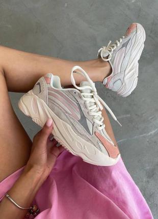 Adidas yeezy boost 700 v2 « pink cream » женские кроссовки адидас ези буст