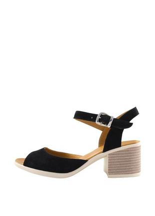 Босоножки женские  чёрные натуральный велюр украина  viscala - размер 37 (23,5 см)