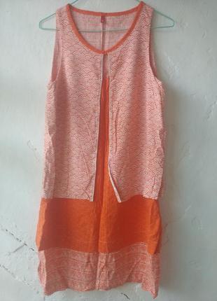 Літнє жіноче плаття соковитого оранжевого кольору розмір 38