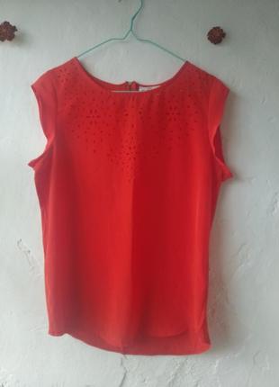 Летняя женская кораловая блуза футболка бренда next размер 10