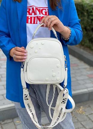 Стильный рюкзак женский городской вместительный стеганый силиконовый сумка рюкзак 3306 как david jones4 фото