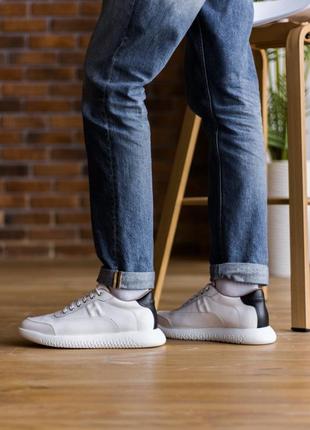Мужские кроссовки hermès shoes white  премиум качество3 фото