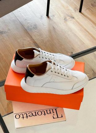 Мужские кроссовки hermès shoes white  премиум качество7 фото