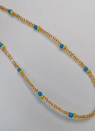Чокер україна намисто жовто блакитний патріотична оздоба чокер