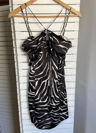Плаття zara зебровий принт зебра платье сукня нова колекція1 фото