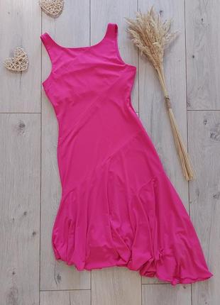Express яскраве рожеве плаття міді зі шлейфом xs-s4 фото