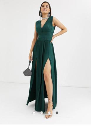 Преміум сукня плісе з мереживною вставкою1 фото