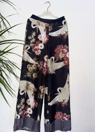 🥰 жіночі літні штани плаццо, з красивим притому, розмір xs - s, італія2 фото