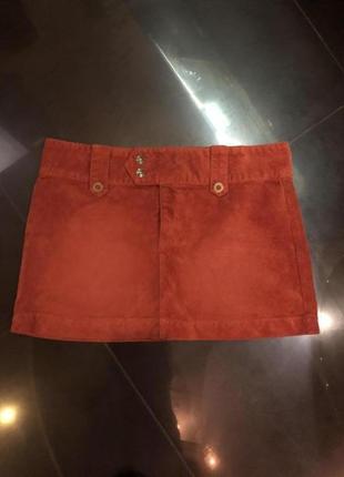 Качественная юбка из рыжого вельвета