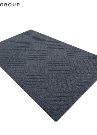 Килимок придверний текстильний на гумовій основі yp-group к-504 сірий 80x120 см3 фото