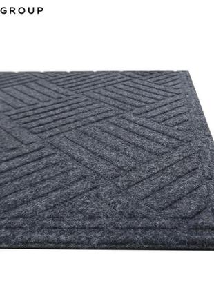 Килимок придверний текстильний на гумовій основі yp-group к-504 сірий 80x120 см4 фото