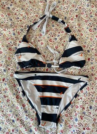 Раздельный купальник бикини в морскую полоску zara