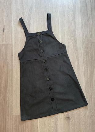 Новий сірий замшевий сарафан сукня з гудзиками новий сірий замшевий сукня сарафан під замш primark