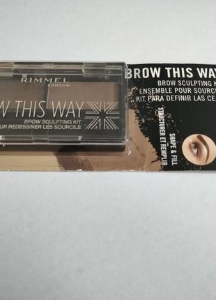 Rimmel brow this way brow sculpting kit набір для корекції брів відтінок 001 blonde3 фото